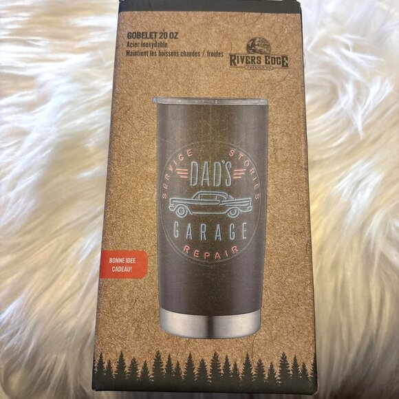 Dads Garage 20oz Tumbler,  Rivers Edge, Fathers Day Gift, Garage Flasks Coffee. - Picture 3 of 4